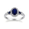 Gin & Grace Women's 14K White Gold Genuine Blue Sapphire Ring With Diamonds (Oval-Cut) Shaped (TW3319R-BS-10)