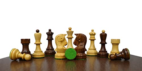 Luxury Chess Set- Wooden Dubrovnik Chessmen with 19" Golden Rosewood Chess Board | Algebraic Notation Board | 2 Extra Queens