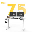 ADVWIN Ergonomic Standing Desk 28"-45" Height Adjustable Electric Sit Stand Desks with Smart Memory Lifting Base Sturdy Motor Computer Workstation for Home, Office, Gaming, Study(White Top White Legs)