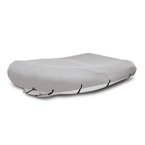 Pyle Inflatable Boat Cover - 11.5’ to 12.5’ ft. Armor Shield Protective Storage - Waterproof 600 Denier Canvas, Weather Resistant with Sun Damage Protection - (PCVFLT16), Gray