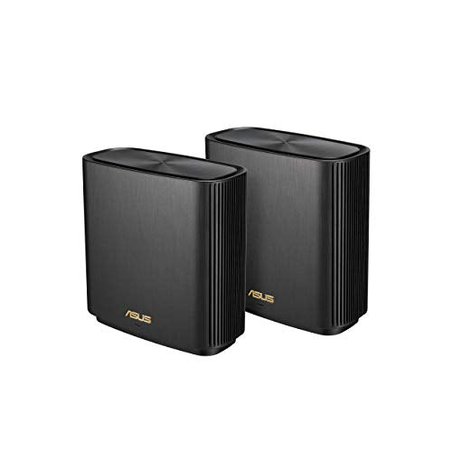 ASUS ZenWiFi XT8 Tri-Band AX6600 Mesh System (2-Pack Black), featuring unique whole-home technologies that give you superfast, reliable and secure WiFi connections, inside or outside your home!