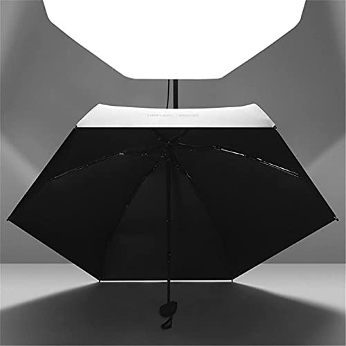 Aprjv Travel Folding Umbrella, Mini Umbrella Windproof Portable Compact Umbrella UV Protection Lightweight Strong Sun-Lightweight Tiny Pocket Umbrella for Mens Women (Black)