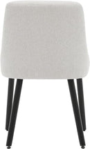 MINCETA Dining Chair,Morden Wood Leg Upholstered Kitchen Chair Set of 2,Performance Fabric in Beige Gray