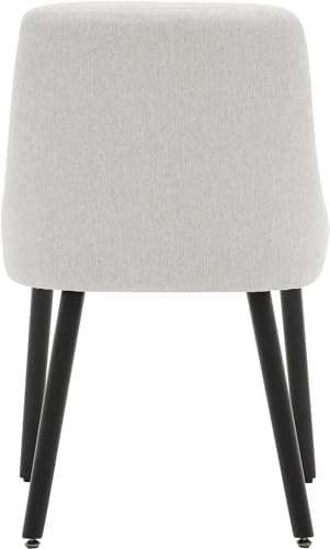 MINCETA Dining Chair,Morden Wood Leg Upholstered Kitchen Chair Set of 2,Performance Fabric in Beige Gray