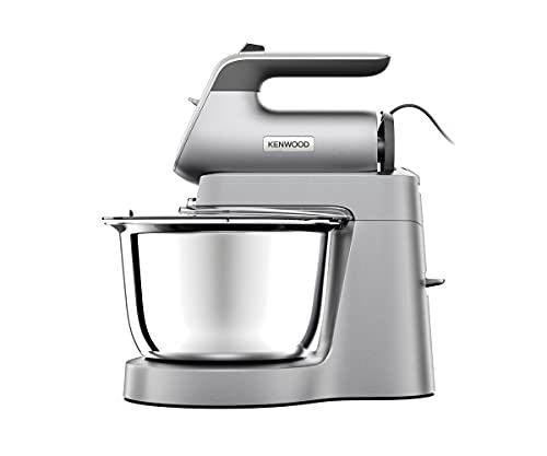 Kenwood Chefette Stand Mixer and Hand Mixer in one, 3,5L Stainless Steel Bowl, Variable Speed + Pulse, 650W, HMP54.000SI, Silver