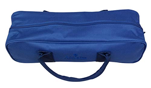 Acclaim Bruges Three Bowls Twin Handle Mini Nylon Level Green Lawn Flat Short Mat Indoor & Outdoor Locker Bowling Bag (Navy Blue)