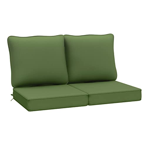 AAAAAcessories Outdoor Deep Seat Cushions for Patio Furniture, Water-Resistant Replacement Patio Chair Cushions Set of 2, 24 x 24 x 5 inch, Dark Moss Green