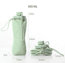 Tongke Collapsible Water Bottle Leakproof Valve Reusable BPA Free Silicone Foldable Water Bottle for Hiking Gym Camping Sports Travel 20oz (Green)