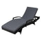 Gardeon Sun Lounge Camping Chair Wicker Lounger Rattan Day Bed, Chaise Beach Chairs Outdoor Furniture Garden Patio Setting Pool Backyard, Cushion Armrest Adjustable Backrest Water Resistant Black