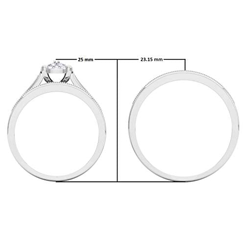 0.25 Carat (ctw) Round White Diamond Men & Womens Cluster Ring Trio Set 1/4 CT, 14K White Gold