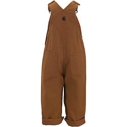 Carhartt Little Boys' Toddler Canvas Bib Overall, Carhartt Brown, 3T