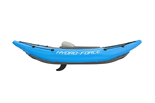 Bestway Hydro-Force Cove Champion | 1 Person Inflatable Kayak Set with Hand Pump, Paddles, Carry Bag, Blue, Blue, Grey, 275 x 81 x 45 cm