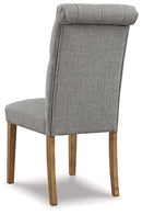 Signature Design by Ashely Harvina French Country 19" Tufted Upholstered Dining Chair, 2 Count, Gray