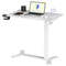 FLEXISPOT Medical Adjustable Overbed Bedside Table with Wheels Pneumatic Mobile Standing Desk Laptop Desk Rolling Computer Cart Movable Overbed Table Hospital Home Use(31.5" W x 17.7" D, White Large)