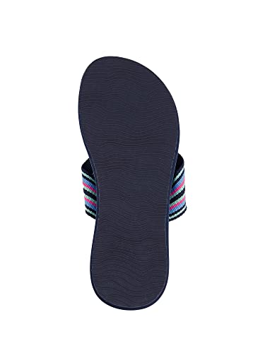 Reef Women's Spring Woven Flip-Flop, Peacoat Stripe, 7 US