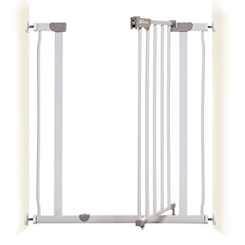 Dreambaby Ava Slimline Baby Safety Gate - Secure & Extendable Pressure Mounted Gate for Stairs and Dogs - 61-68cm Wide & 76cm Tall - White
