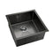 Cefito Kitchen Stainless Steel Sink 51 X 45cm Single Bowl Black Square Basin Sinks Handmade, Home Laundry, Drop in Under Top Mount Premium Quality Less Noise Bar