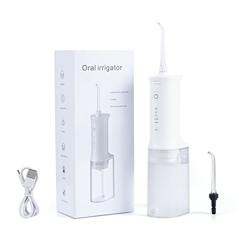 Yamdrok Cordless Water Dental Flosser, Portable Oral Irrigator with 5 Modes and 2 Standard Jet Tips, Rechargeable IPX7 Waterproof, Powerful Battery Life, 230 ML Detachable Water Tank for Home Travel
