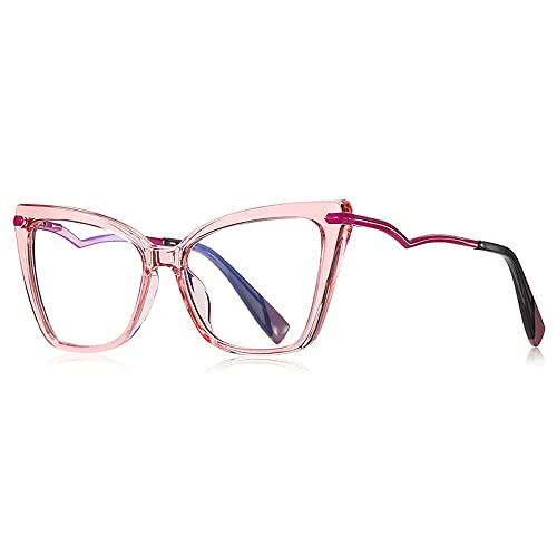 Blue light blocking eyeglasses women square anti blue light glasses computer gaming eyeglasses anti glare pink frame eyewear