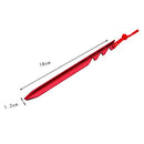 NUZAMAS Camping Tent Stakes Set of (10) 7" (18cm) - Ultralight and Heavy Duty 7001 Aluminum - 3 Guy Points - Red with Storage Bag