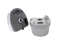 Camco Premium Travel Toilet | Features a 5.3-Gallon Detachable Holding Tank and is Designed for Camping, Hiking, Boating, RVing and More, Acrylonitrile Butadiene Styrene, White & Grey (41544)