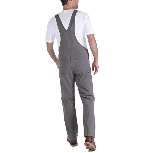 Carhartt Mens Rugged Flex® Relaxed Fit Canvas Bib Overall, Gravel, 44W x 34L