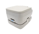 Camco Portable Travel Toilet | Features Bellow-Type Flush and Sealing Slide Valve to Lock-in Odors 2.6 Gallon (41531),Gray/Beige