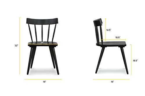 Poly & BARK HAVA Dining Chair,Oak, Black