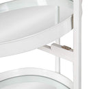 Kate and Laurel Celia Modern Glam 3-Tier Bar Cart, 14 x 14 x 28, White, Decorative Round Serving Cart with Lockable Wheels