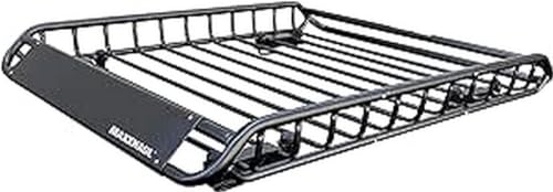 MaxxHaul 70115 46" x 36" x 4-1/2" Roof Rack Rooftop Cargo Carrier Steel Basket, Car Top Luggage Holder for SUV and Pick Up Trucks - 150 lb. Capacity