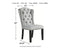 Signature Design by Ashley Jeanette Traditional 20" Tufted Upholstered Wingback Dining Chair, 2 Count, Light Gray