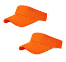 2 Pieces of Sun Visor Hats Adjustable Sport Visors Cap Visors for Women and Men (One Size), Orange, One size