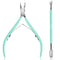 Cuticle Nipper with Cuticle Pusher - Ejiubas Green Cuticle Trimmer Stainless Steel Cuticle Clipper Cutter Nail Cuticle Remover Tools for Fingernails and Toenails