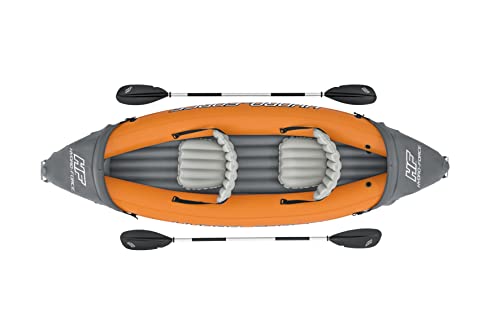 Bestway | Hydro-Force Rapid X2 Kayak| Inflatable Boat Set with Hand Pump, Paddles, Seats, Fins and Storage Bag | Two Seater