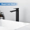 Decaura Tall Basin Mixer Tap Square Bathroom Sink Tap Counter Top Vanity Luxury Faucet Solid Brass Matt Black