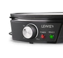 Lewis’s 1200W Electrical Pancake and Crepe Maker - 12" Non-Stick Hot Plate With Raised Edges For Reduced Wastage with Adjustable Temperature and Utensils Included