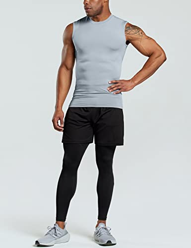 ATHLIO 3 Pack Men's Sleeveless Workout Shirts, Dry Fit Running Compression  Cutoff Shirts, Athletic Base Layer Tank Top