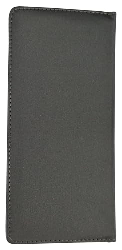 Acclaim Rigid Lawn Bowls Bowling Scorecard Holder Lightly Padded Plain Colour Metallic Finish 23 cm x 11 cm with Spring Clip & Pen Loop (Dark Grey)