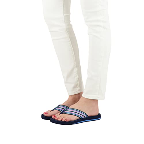 Reef Women's Spring Woven Flip-Flop, Peacoat Stripe, 7 US