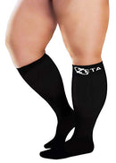 Zeta Socks Short Length Plus Size Compression Socks for Men and Women, XL (Black)