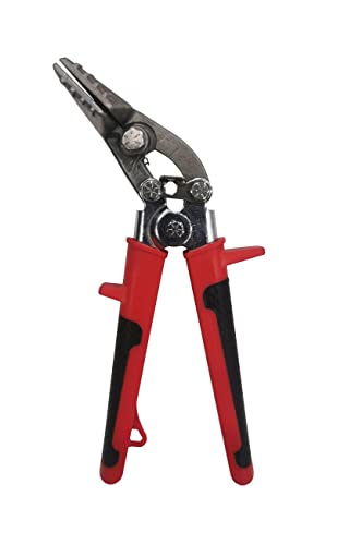 Zeluga ZL180 3.25in. Curverd Jaw Offset Sheet Metal Hand Seamer, Sheet Metal Bender Tools for Flattening Metal, Red/Black