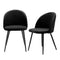 LEVEDE Dining Chairs, Set of 2 Reading Seating, Velvet Kitchen Chairs, Chic Nursing Seats, Home Furniture for Dining Room, Living Room, Cafe, Meeting Room, Load Up to 150kg (Black)