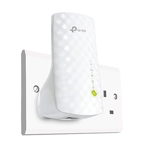 TP-Link AC750 Universal Dual Band Range Extender, Broadband/Wi-Fi Extender, Wi-Fi Booster/Hotspot with Ethernet Port, Plug and Play, Smart Signal Indicator, UK Plug (RE220),White