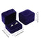 iSuperb Set of 2 Blue Velvet Couple Double Ring Box Earring Jewelry Case Gift Boxes 2.7x2.7x1.6inch