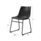 WE Furniture 18" Faux Leather Dining Chair with Metal Legs 2 Pack - Whiskey Brown