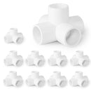 Zernmiarder 5 Way PVC Pipe Fittings 1/2 Inch, PVC Elbow Corner Side Outlet Tee Fitting, SCH40 Furniture Grade PVC Pipe Connectors - Fits 1/2" PVC Pipes, 12 Pieces