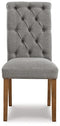 Signature Design by Ashely Harvina French Country 19" Tufted Upholstered Dining Chair, 2 Count, Gray