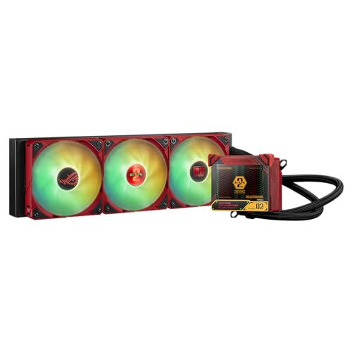 ASUS ROG Ryujin III 360 ARGB EVA-02 Edition All-in-one Liquid CPU Cooler with 360mm Radiator. Asetek 8th gen Pump, 3X Magnetic 120mm ARGB Fans(Daisy Chain Design), 3.5” OLCD Display