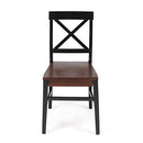 Christopher Knight Home Roshan Farmhouse Acacia Wood Dining Chairs, Black/Walnut