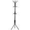 OZSTOCK® 12 Hook Coat Hanger Stand 3-Tier Hat Clothes Metal Rack Tree Style Storage Black/White (Black)